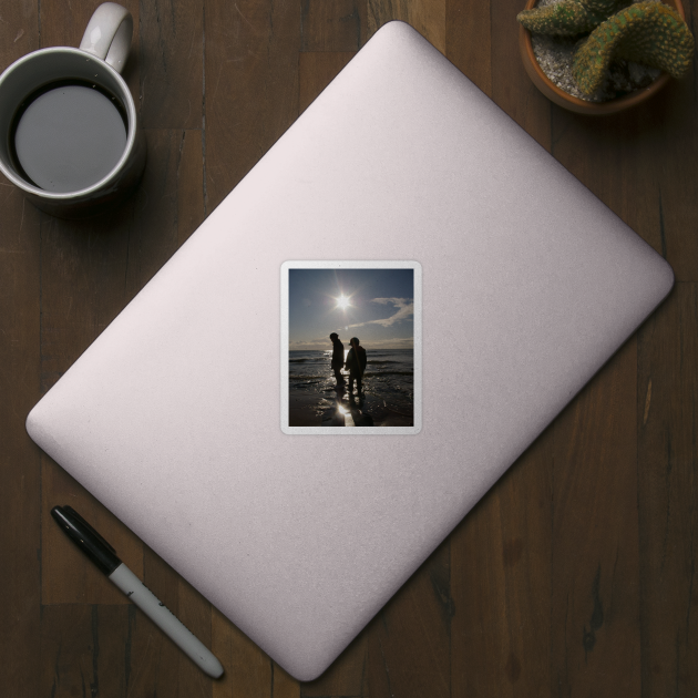 Children Silhouetted On A Beach by archiesgirl